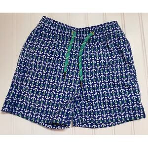 Crewcuts Blue and Green Anchor Print Boy's Swim Trunks, Size 2T